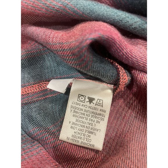Cloth & Stone Size Small Top Shirt Pink Gray Flannel Open Back Anthropologie - Picture 11 of 11